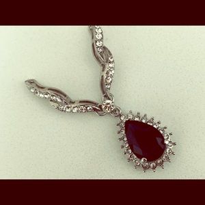 Stunning enhanced sapphire with Swarovski crystals